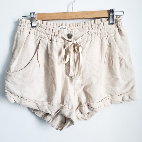 Aritzia Pants - Aritzia Wilfred Linen Shorts Cream Small